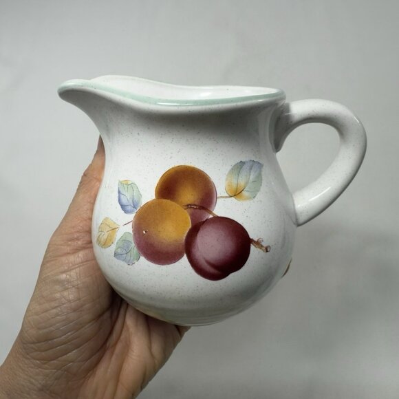 Vintage Retired International Tableworks Creamer Sweet Bounty Stoneware Fruit - Picture 3 of 12